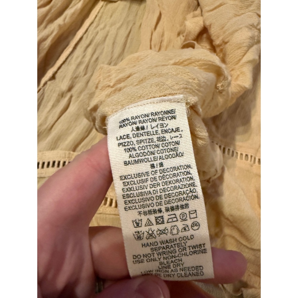 Free People Will Wait For You Dress Women's Medium Natural Boho Ruffle Festival - Picture 5 of 9